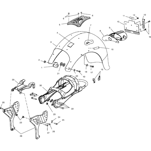 Chassis, Subframe And Rear Fender - 2001 Victory Standard Cruiser - V01Cb15Lc Schematic 7268 OEM Schematic