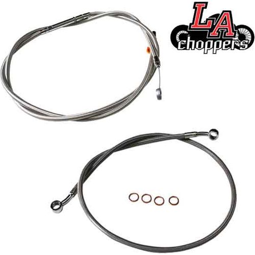 Parts Unlimited Cable Kit Complete Cable Kit Stainless 12-14" for Scout by LA Choppers LA-8400KT-13