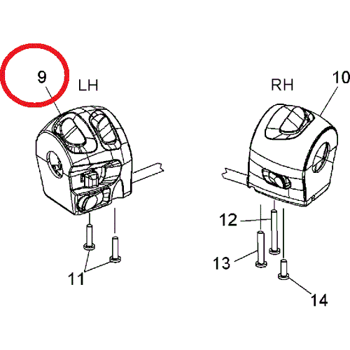 Control Switch Left Chrome by Polaris 4011994-156 Hand Control Switch