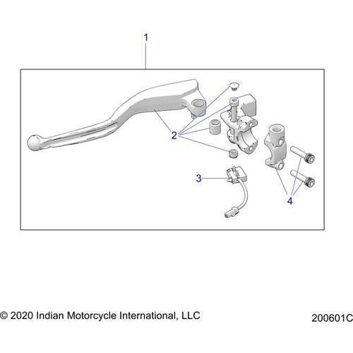 Controls, Clutch Lever Asm - 2020 Indian Ftr 1200 Rally Schematic-24453 OEM Schematic