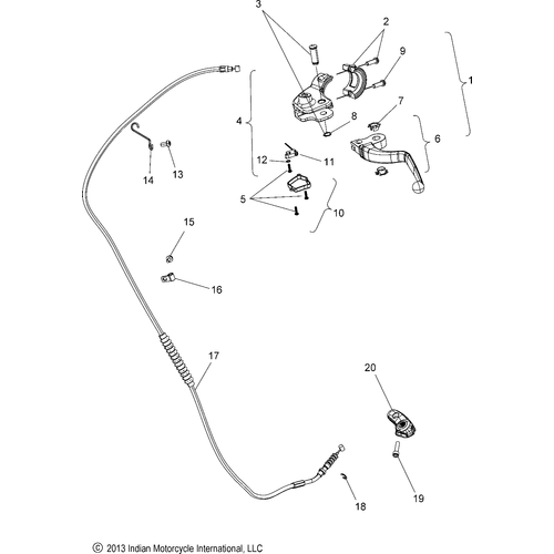 Controls, Clutch Lever & Cable All Options 2016 Indian Chieftain/Chi