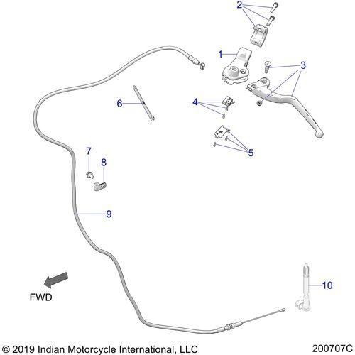 Controls, Clutch Lever & Cable All Options - 2020 Indian Challenger Base/Limited Schematic-25260 OEM Schematic