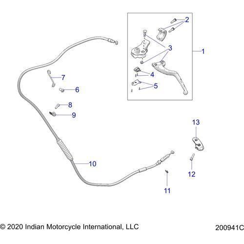 Controls, Clutch Lever & Cable All Options - 2020 Indian Chief Vintage Schematic-25058 OEM Schematic