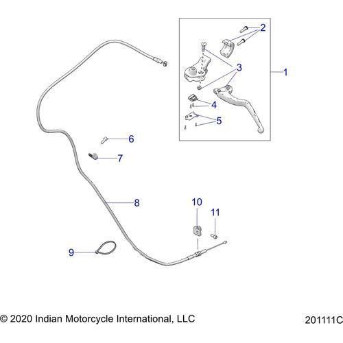 Controls, Clutch Lever & Cable All Options - 2021 Indian Chief Vintage Dark Horse 116 Schematic-23496 OEM Schematic