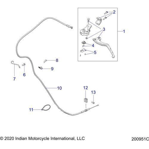 Controls, Clutch Lever & Cable All Options - 2021 Indian Roadmaster Dark Horse Schematic-22828 OEM Schematic
