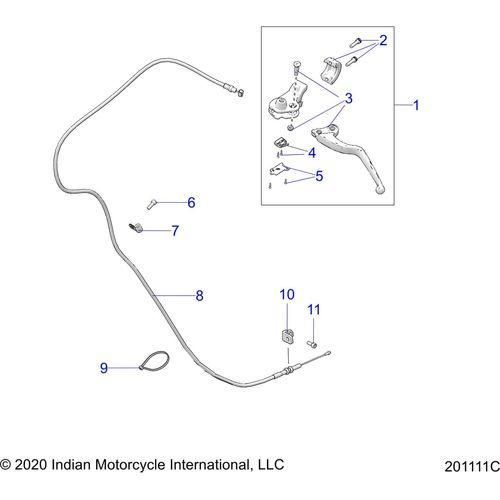 Controls, Clutch Lever & Cable All Options - 2021 Indian Springfield Dark Horse Intl Schematic-22216 OEM Schematic