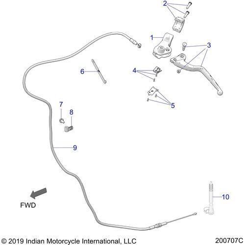 Controls, Clutch Lever & Cable All Options - 2022 Indian Challenger Limited Schematic-22009 OEM Schematic