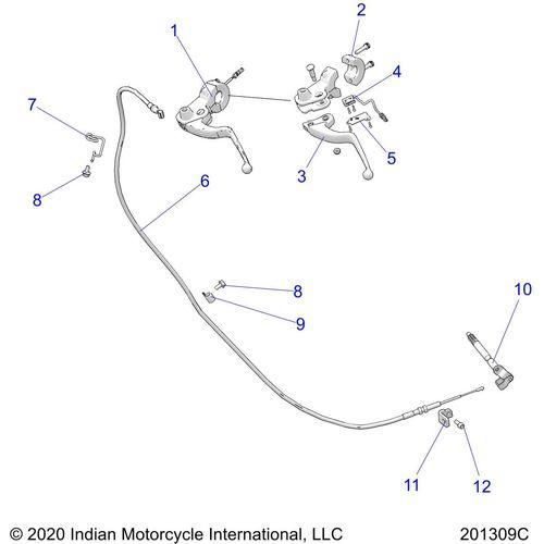 Controls, Clutch Lever & Cable All Options - 2022 Indian Chief Bobber 111 Schematic-21797 OEM Schematic