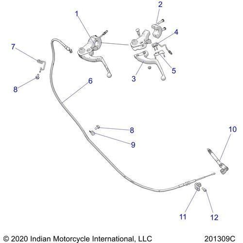 Controls, Clutch Lever & Cable All Options - 2022 Indian Super Chief Limited 116 Schematic-20029 OEM Schematic