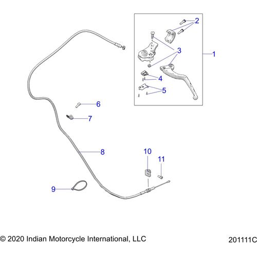 Controls, Clutch Lever & Cable N21tvdaa All Options - 2021 Indian Chief Vintage Dark Horse 111 Schematic-23567 OEM Schematic