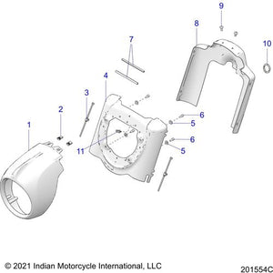 Cover Headlight Al Chr by Polaris 5634530-156 Headlight Cover