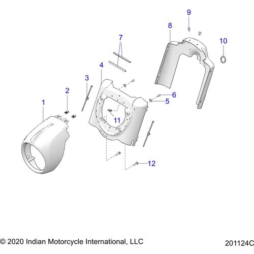 Cover Headlight Alum Front Chrome by Polaris 5634137-156 Headlight Cover