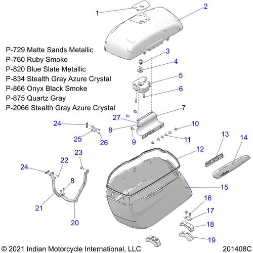 Cover-Hinge Saddlebag LH Dh by Polaris 5633981-02 Saddlebag Hinge