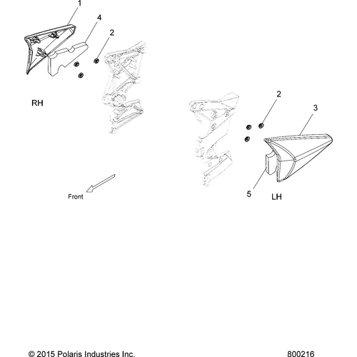 Cover, Midframe, Lh, Black by Polaris 5452269-266 Midframe Cover