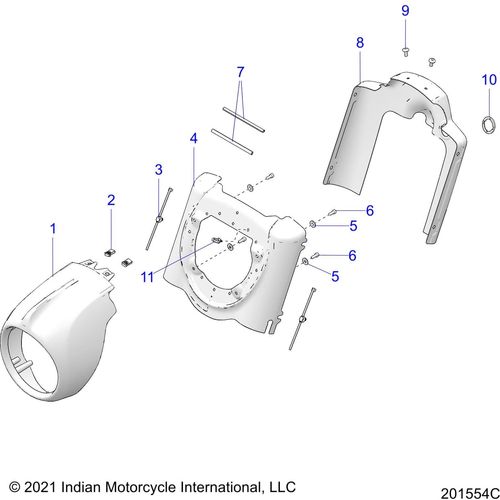 Cover Nacelle Rear Chrome by Polaris 5260170-156 Headlight Cover