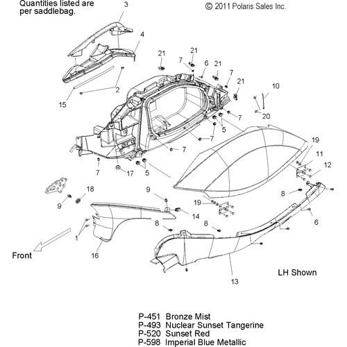 Cover, Side, LH by Polaris 5438445-520 Body Side Cover