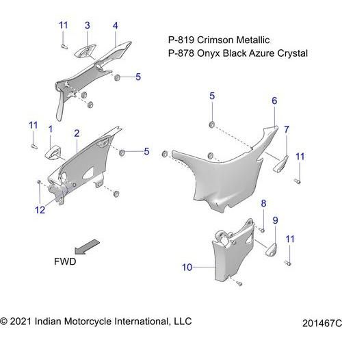 Cover-Side Lower LH Crmmt by Polaris 5450241-819 Body Side Cover