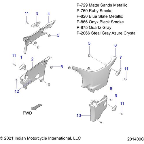 Cover Side Lower LH Rubymet Smk by Polaris 5450241-760 Body Side Cover