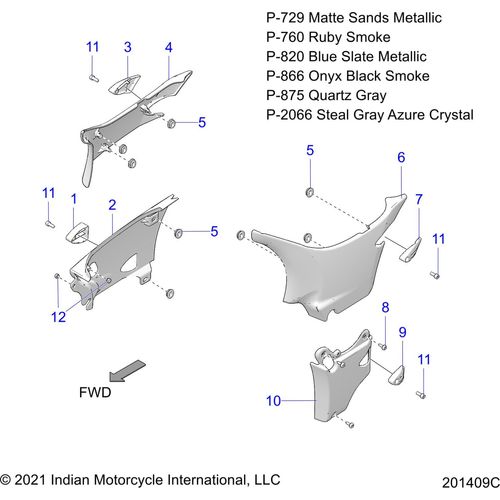 Cover-Side Lower RH Rubysmk by Polaris 5456034-760 Body Side Cover