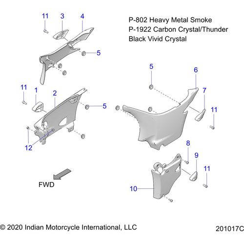 Cover-Side Upper LH Bkvcrbncz by Polaris 5455671-1922 Body Side Cover