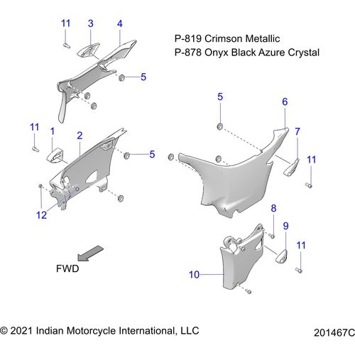 Cover-Side Upper LH Crmmt by Polaris 5455671-819 Body Side Cover