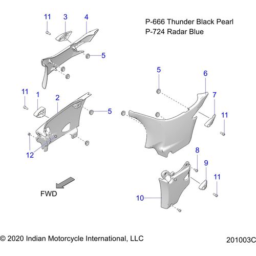 Cover-Side Upper RH Blackprl by Polaris 5450243-666 Body Side Cover