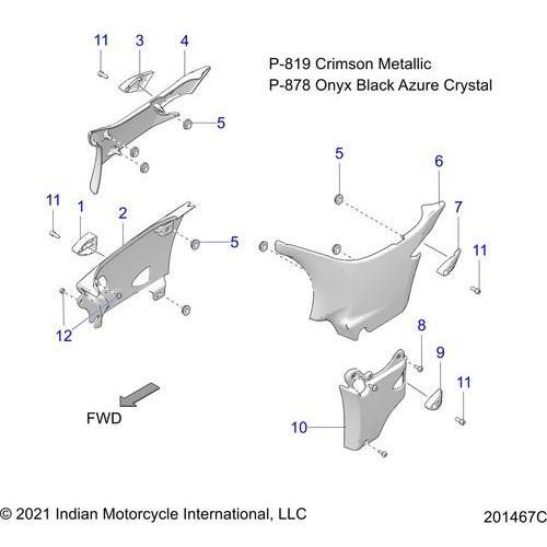Cover-Side Upper RH Crmmt by Polaris 5450243-819 Body Side Cover