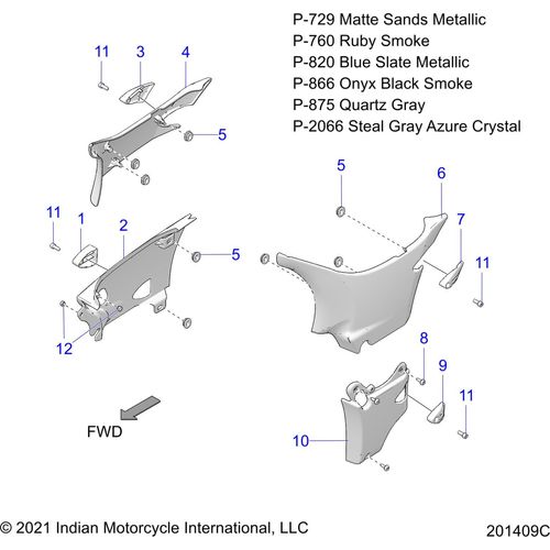 Cover-Side Upper RH Rubymet Smk by Polaris 5450243-760 Body Side Cover