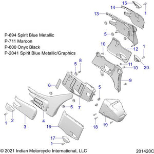 Cover-Side Upper RH Sprtblu by Polaris 5457561-694 Body Side Cover