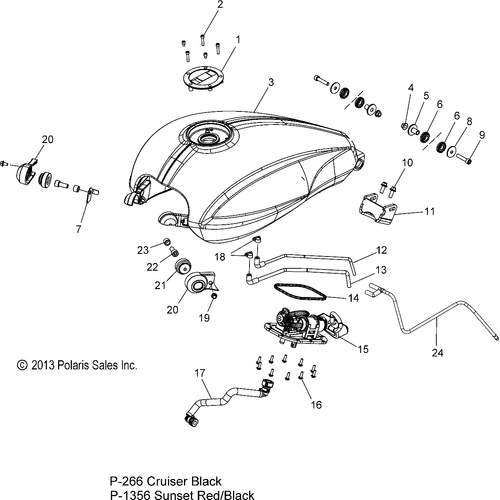 Cover, Tank, RH Bracket., Flat Black by Polaris 5439144-463 Fuel System Hardware