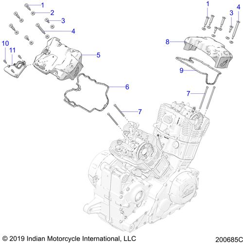 Cover-Valve Rear Chrm by Polaris 5141993-156 Valve Cover