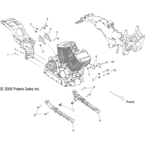 Cradle, Low, Lh, Black [Ness] by Polaris 5137484-266 Engine Mount