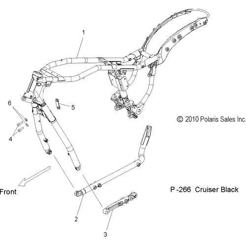 Cradle, Rh, Black by Polaris 1016078-266 Engine Mount