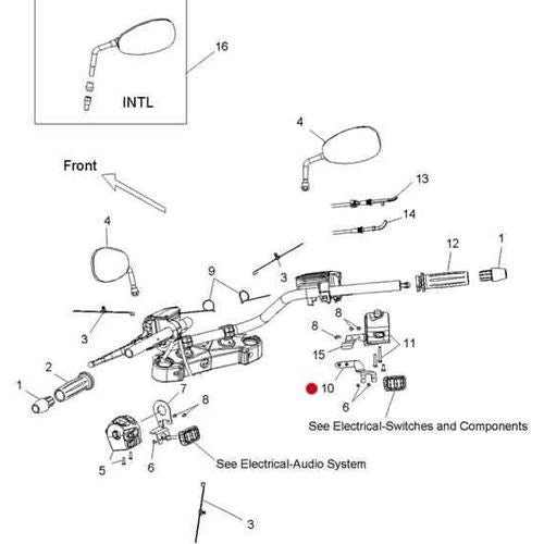 Cruise Control Switch Mount Bracket Black by Polaris 1017592-408 Handlebar Control Repair Part