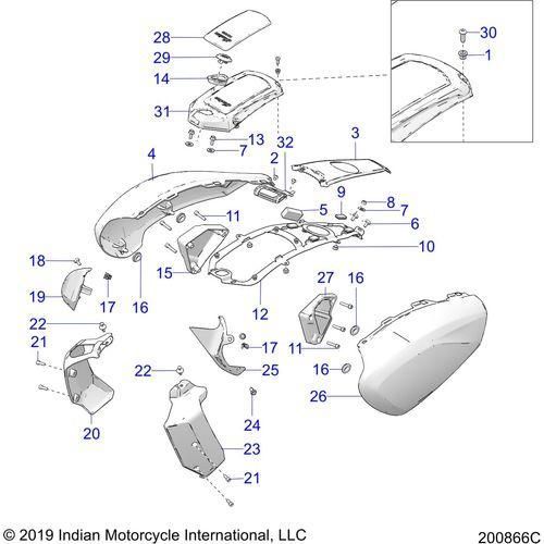 Cvr-Airbox LH Bkprl/Whtredgrfx by Polaris 5454536-1788 Airbox Cover