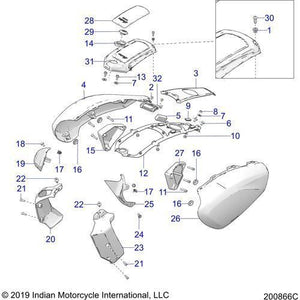 Cvr-Airbox LH Titnm/Redgrfx by Polaris 5454536-1785 Airbox Cover