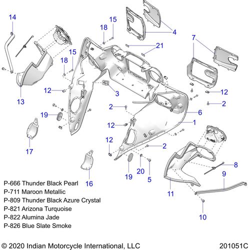 Cvr-Drvng Light RH Turq by Polaris 5454241-821 Driving Light Cover