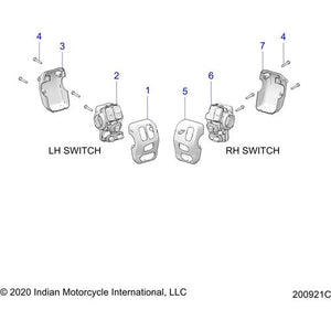 Cvr-Switchcrl 3Row RH Front Black by Polaris 5454137-463 Switch Cover