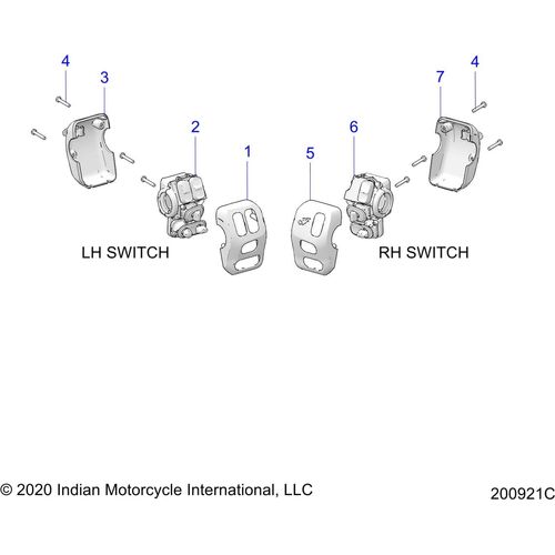 Cvr-Switchcrl 3Row RH Front Chrome by Polaris 5454137-156 Switch Cover