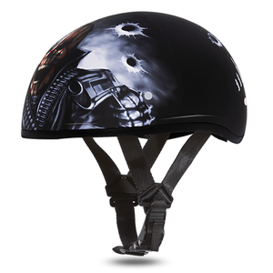 Black Gladiator Novelty Motorcycle Half Helmet H-arley Cap Skull Cap U3B1 