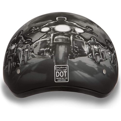 D.O.T. Daytona Skull Cap W/O Visor W/ Guns by Daytona Helmets Half Helmet