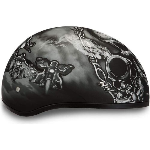 D.O.T. Daytona Skull Cap W/O Visor W/ Guns by Daytona Helmets Half Helmet