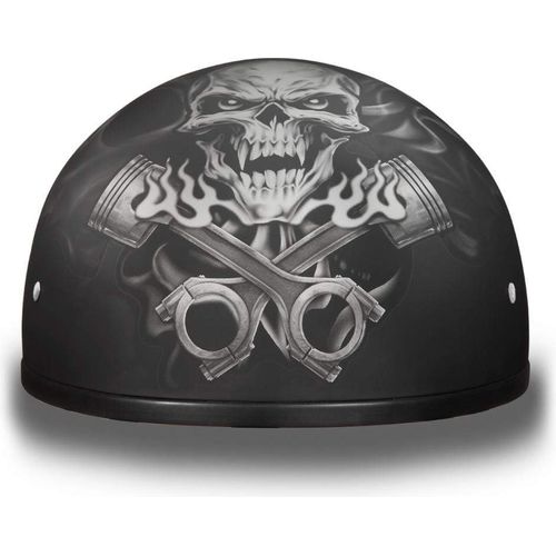 D.O.T. Daytona Skull Cap W/O Visor W/ Pistons Skull by Daytona Helmets