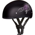 D.O.T. Daytona Skull Cap W/O Visor W/ Purple Roses by Daytona Helmets