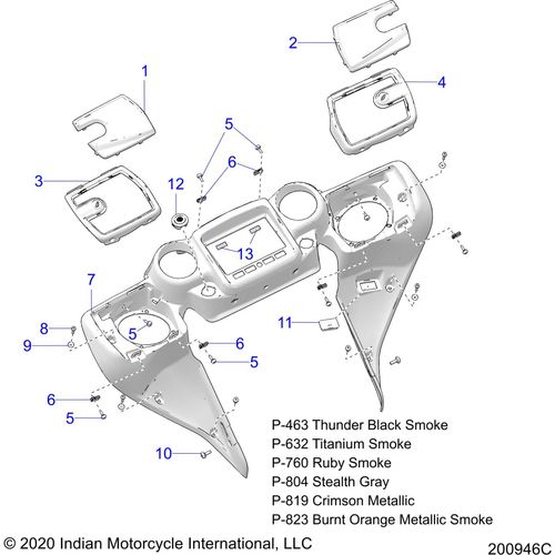Dash-Inner Blacksmk by Polaris 5454618-463 Dash Accent