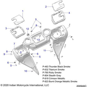 Dash-Inner Blacksmk by Polaris 5454618-463 Dash Accent