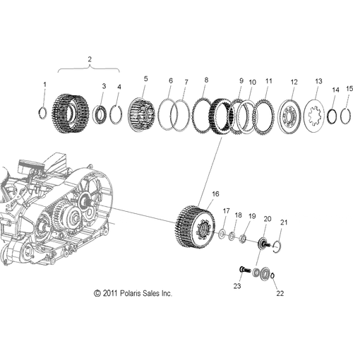Drive Train, Clutch - 2015 Victory Victory Gunner All Options - V15Lb36/Lw36 Schematic 1776 OEM Schematic