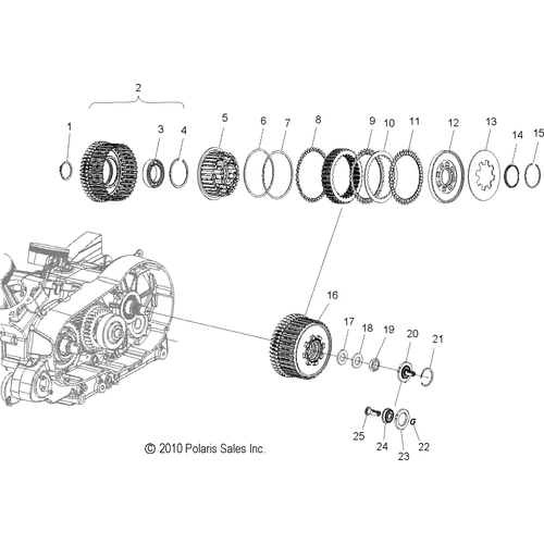 Drive Train, Clutch - 2016 Victory Cross Country/Touring All Options Schematic 645 OEM Schematic