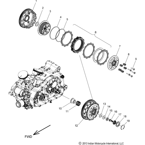 Drive Train, Clutch All Options - 2016 Indian Chieftain/Chieftain Dark Horse/Roadmaster Schematic-27873 OEM Schematic