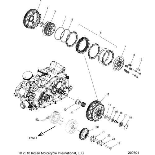 Drive Train, Clutch And Primary Drive All Options - 2020 Indian Springfield Limited Schematic-23818 OEM Schematic